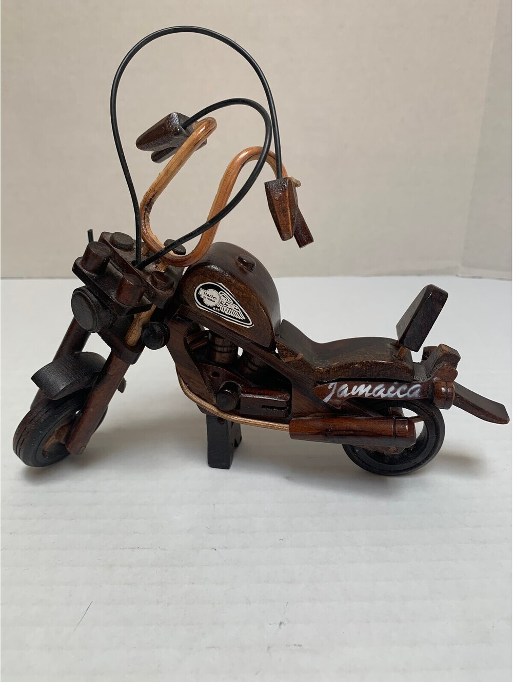 Vintage Hand Crafted Wooden Harley Davidson Motorcycle Model